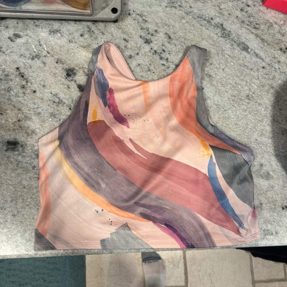 Colorful Abstract Crop Top - Picture 2 of 4